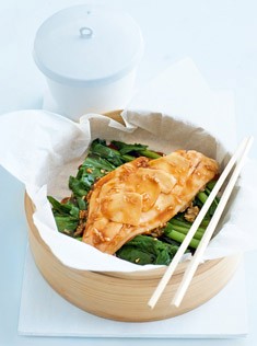 Soy and ginger steamed fish