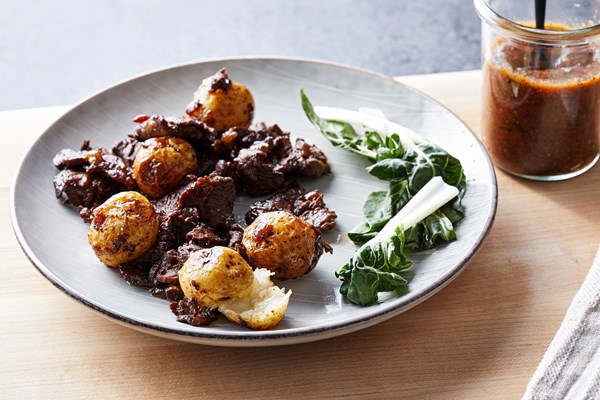 Soy-braised beef with potatoes