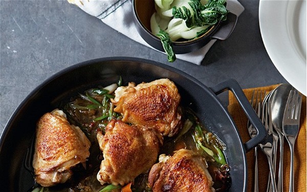 Soy-braised chicken thighs with star anise