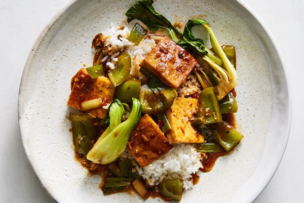 Soy-braised tofu with bok choy [Hetty Lui McKinnon]