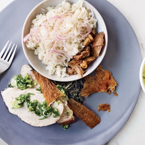 Soy-braised turkey with turkey rice [David Chang]