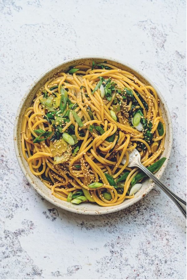 Soy-butter bok choy pasta