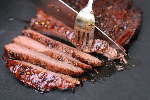 Soy-glazed flank steak