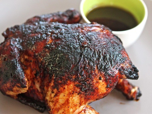 Soy-glazed roast chicken