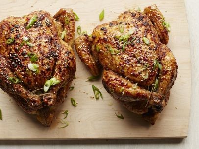 Soy-glazed roast chicken