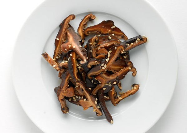 Soy-glazed shiitake mushrooms