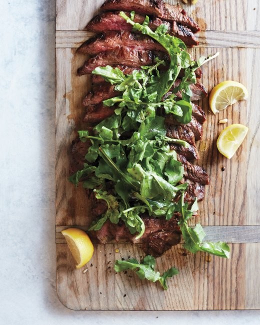 Soy-lemon flank steak with arugula