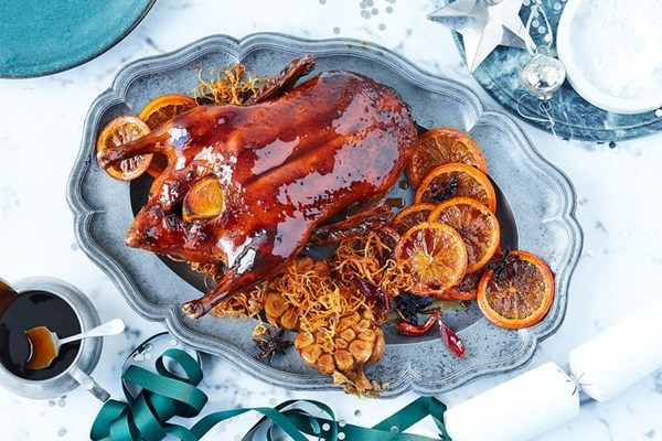 Soy, orange & star anise glazed duck