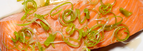 Soy sauce and scallion salmon