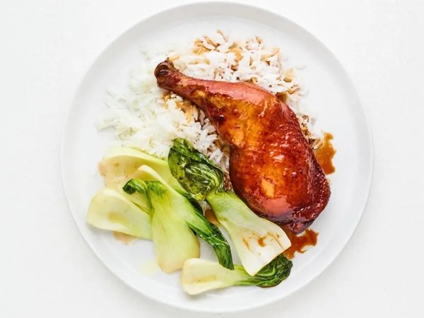 Soy sauce chicken with bok choy