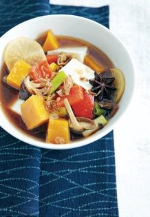 Soy-simmered vegetables with tofu
