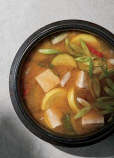 Soybean paste stew (Doenjang jjigae)