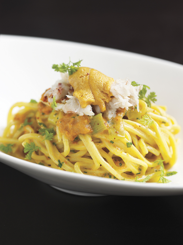 Spaghetti alla chitarra with sea urchin & crab