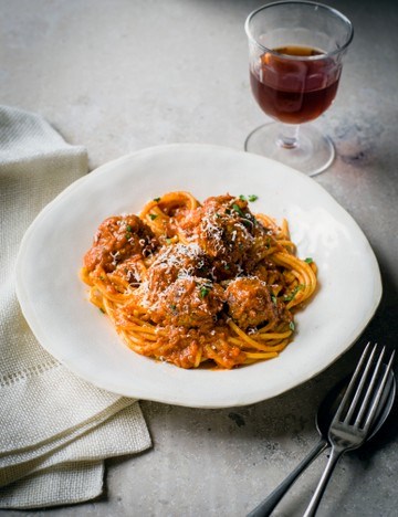 Spaghetti and meatballs