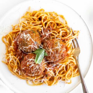 Spaghetti and meatballs