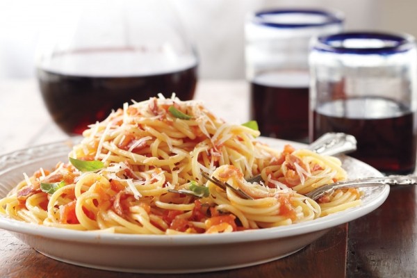 Spaghetti in Amatriciana sauce