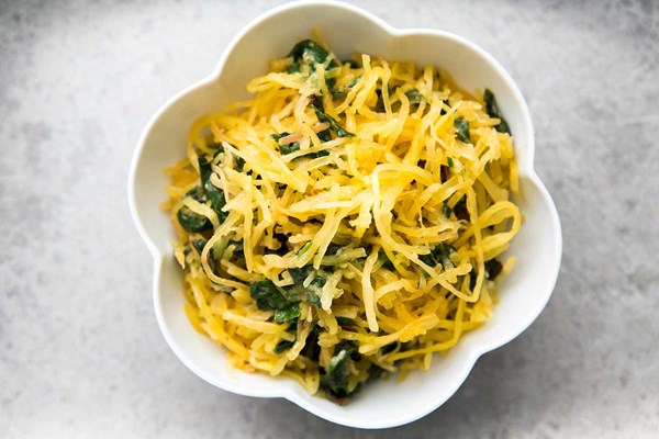 Spaghetti squash and chard sauté