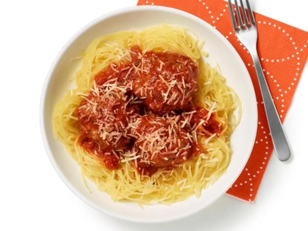 Spaghetti squash and meatballs