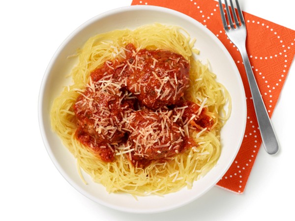 Spaghetti squash and meatballs