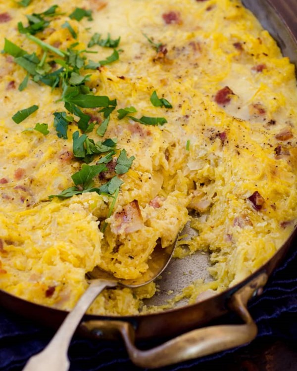 Spaghetti squash carbonara