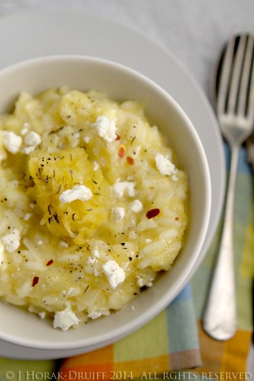Spaghetti squash, feta and chilli risotto