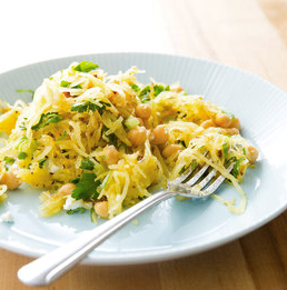 Spaghetti squash salad with chickpeas and feta