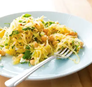 Spaghetti squash salad with chickpeas and feta