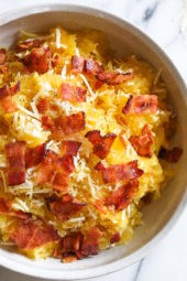 Spaghetti squash with bacon and Parmesan