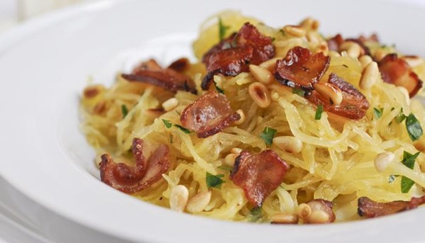 Spaghetti squash, with bacon pine nuts, and balsamic vinegar recipe ...