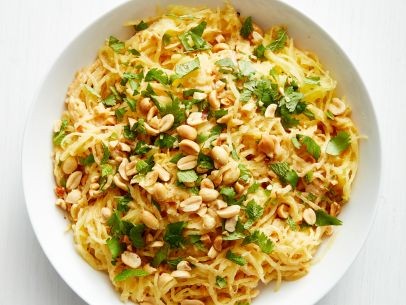 Spaghetti squash with peanut sauce