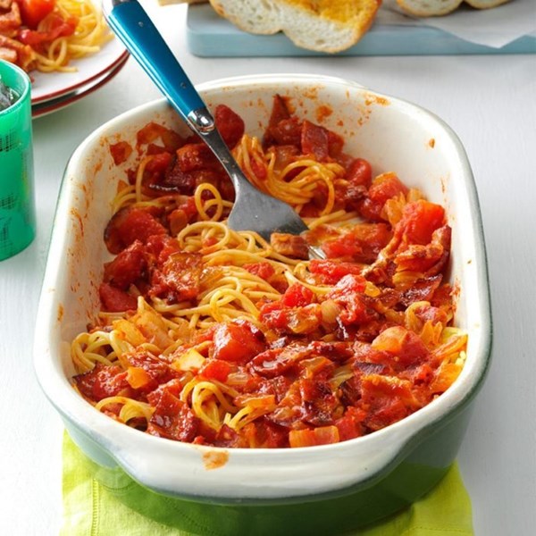 Spaghetti with bacon