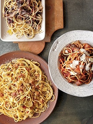 Spaghetti with eggplant and ricotta salata