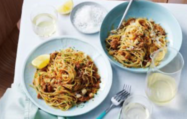 Spaghetti with fish trim 'nduja [Jason Staudt]