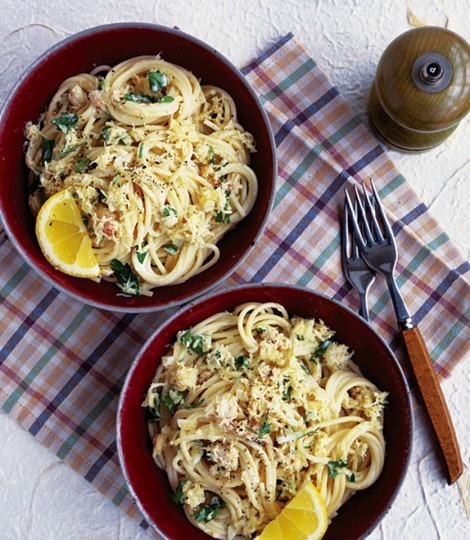 Spaghetti with fresh crab