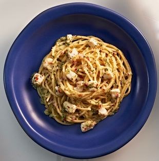 Spaghetti with marinated halibut (Spaghetti alla fioretto)