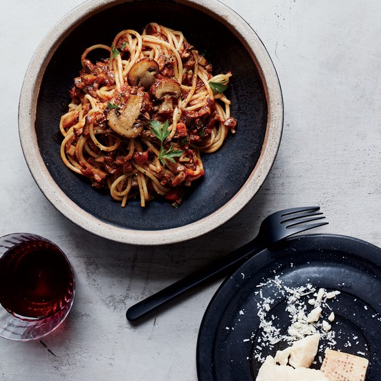 Spaghetti with mushroom Bolognese