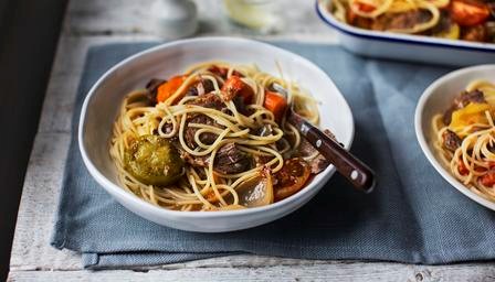 Spaghetti with roasted Bolognese