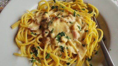 Spaghetti with seven cheeses