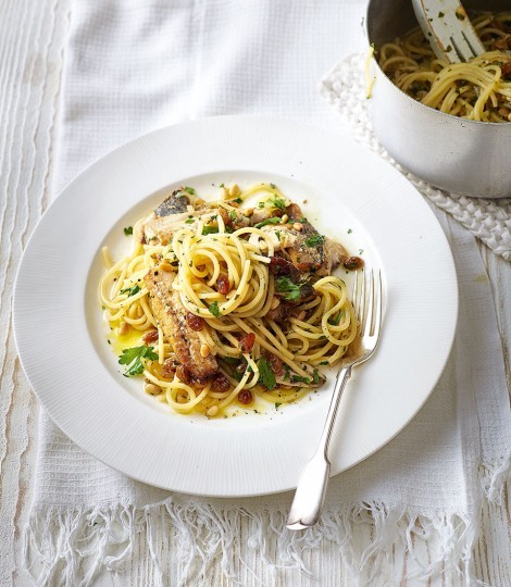 Spaghetti with Sicilian sardines