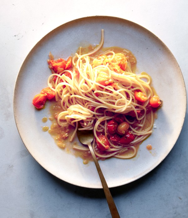 Spaghetti with sun gold tomato sauce