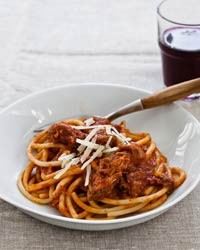 Spaghetti with Sunday sauce