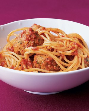 Spaghetti with turkey meatballs