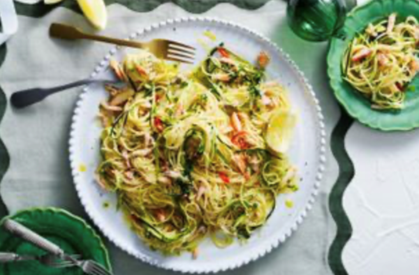 Spaghettini with spanner crab and zucchini