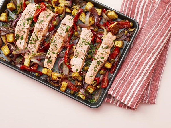Spanish baked salmon