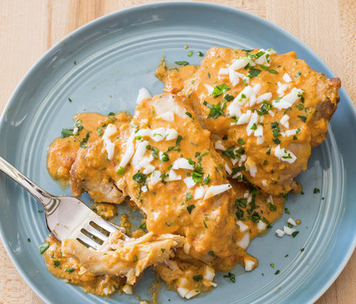 Spanish braised chicken with sherry and saffron (Pollo en pepitoria)