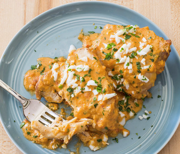 Spanish braised chicken with sherry and saffron (Pollo en pepitoria)