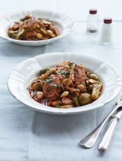 Spanish chicken, almond and fennel stew