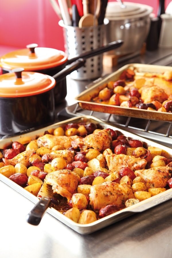 Spanish chicken with chorizo and potatoes