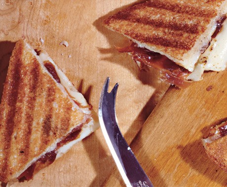 Spanish grilled cheese sandwiches with Manchego and jamón serrano