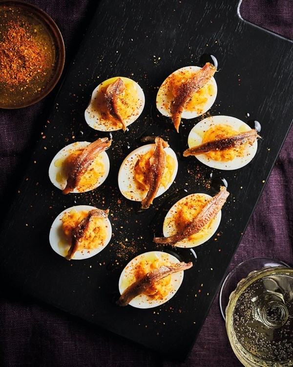 Spanish-style deviled eggs (Huevos rellenos)